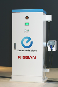 Quick Charge Nissan Leaf Schnellladestation Elektroauto