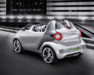 Daimlers Elektroauto Smart Forspeed hinten elektromobil genf Daimlers Elektroauto Smart Forspeed hinten elektromobil genf