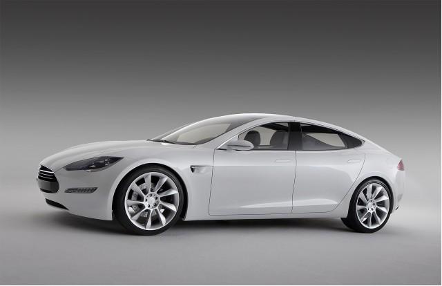Tesla präsentiert sein Elektroauto Model S beim Genfer Automobilsalon Elektromobil