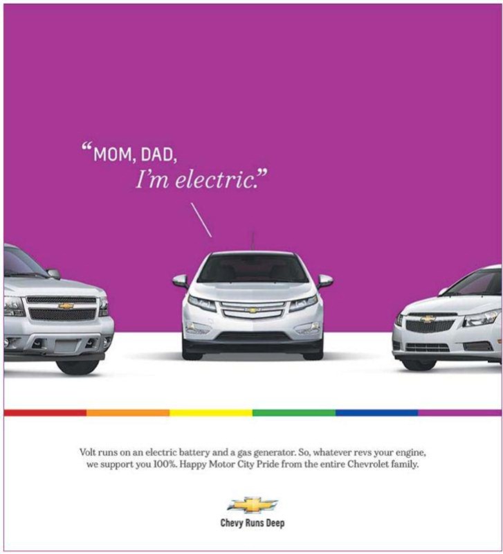 Elektroauto Chevrolet Volt outet zum Motor City Pride - Mom Dad Iam electric