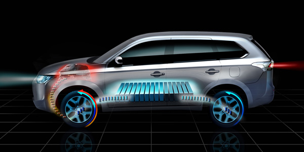 Elektroauto Mitsubishi Outlander Plug-In Hybrid wird in Paris eine Weltpremiere feiern
