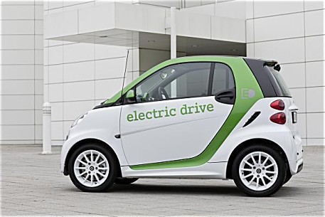 Laut Smart verfügt das Elektroauto Fortwo Electric Drive über eine Reichweite von 140 Kilometern, der Strom wird in Lithium-Ionen-Akkus gespeichert, welche über  eine Leistung von 17,6 Kilowattstunden verfügen. Bildquelle: Smart/Daimler