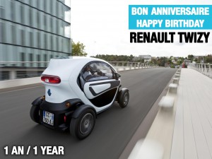 Das Elektroauto Renault Twizy ist ein Jahr alt geworden. Bildquelle: Renault / Facebook