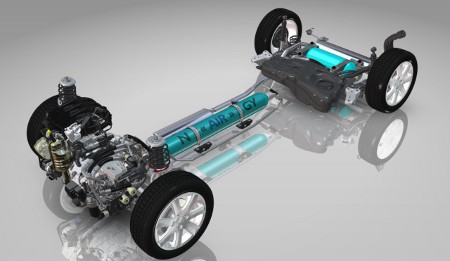 Die Technik des Bosch Hydraulik Hybrid. Foto: Bosch/PSA