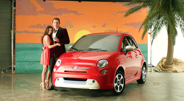 Das Elektroauto Fiat 500e steht in der Werbekampagne "Environmentallysexy.com" im Vordergrund. Bildquelle: Fiat