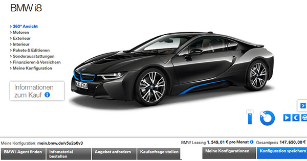 Screenshot von der BMW.de