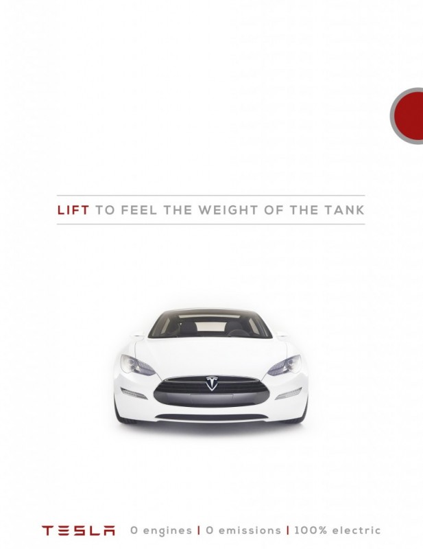 So sieht die interaktive Werbung für das Elektroauto Tesla Model S aus 1