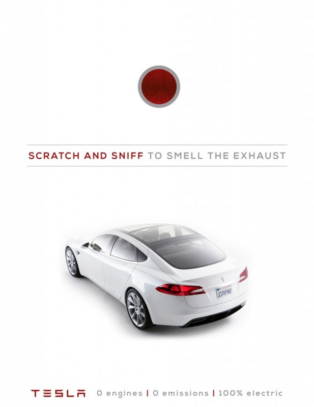 So sieht die interaktive Werbung für das Elektroauto Tesla Model S aus 2