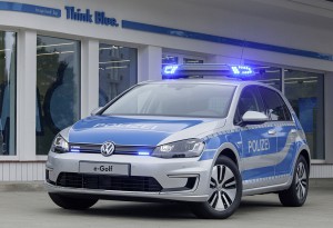 Das Elektroauto VW e-Golf als Polizeifahrzeug. Bildquelle: Volkswagen AG