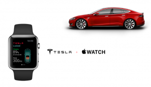 Mit der Apple Watch soll man auch das Elektroauto Tesla Model S steuern können. Bildquelle: http://elekslabs.com