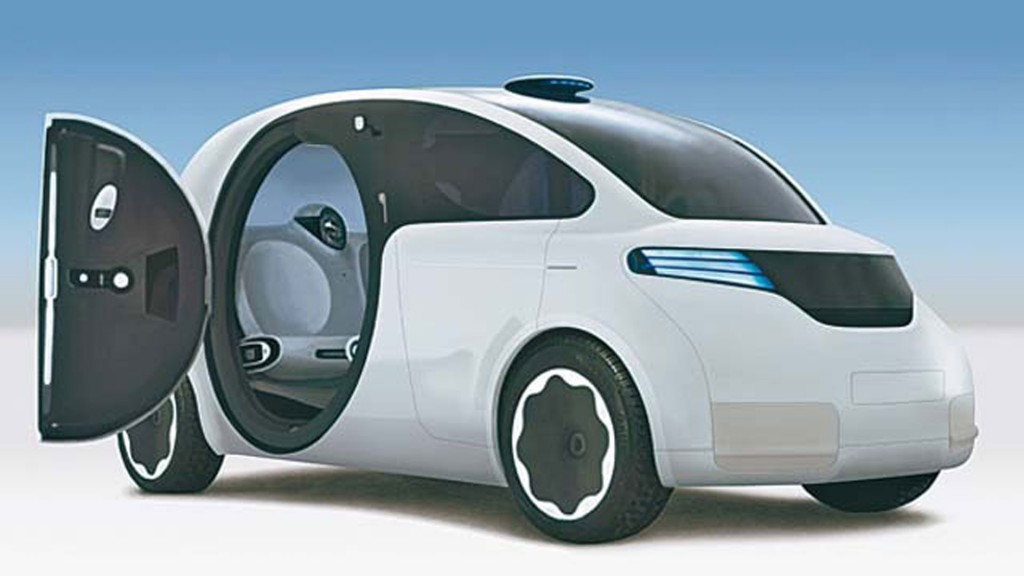 Dies ist das gerenderte Bild des Konzeptauto iCar von VW und Apple aus dem Jahr 2007-2008. Bildquelle VW AG & Apple