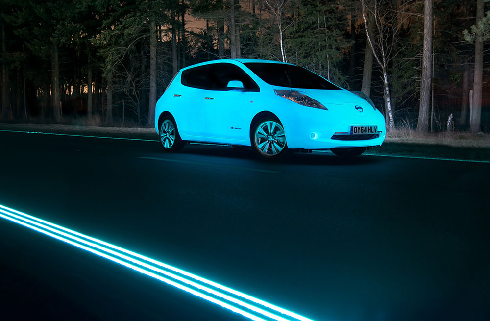 Elektroauto Nissan Leaf - Glow in the Dark. Bildquelle: Nissan