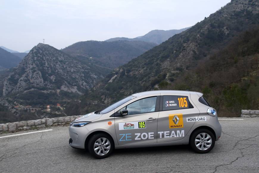 Elektroauto Renault Zoe bei der Rallye Monte-Carlo ZENN 2015. Bildquelle: Renault