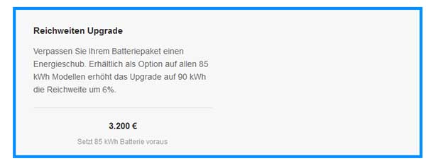 Elektroauto Tesla Model S. Reichweiten-Upgrade. Bildquelle: Tesla Motors