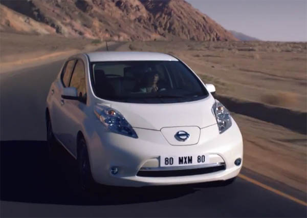Dies ist ein Screenshot aus dem Werbevideo für die Limited Edition des Elektroauto Nissan Leaf. Bildquelle: Nissan UK / Youtube.com