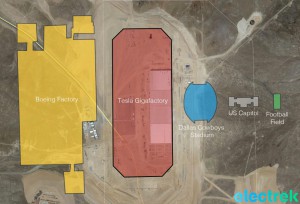 Satellitenbild zeigt die Tesla Gigafactory