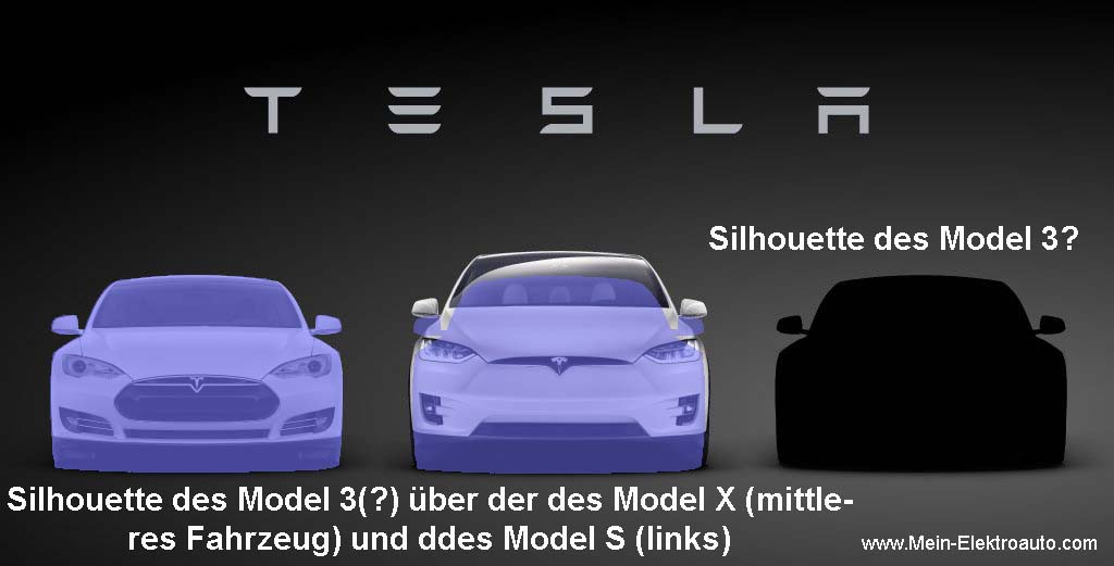 Am 31. März 2016 wird noch nicht das finale Design des Elektroauto Tesla Model 3 präsentiert werden. Aus diesem Grund wurde wahrscheinlich die Silhouette des Model S verwendet. Bildquelle: Tesla Motors 