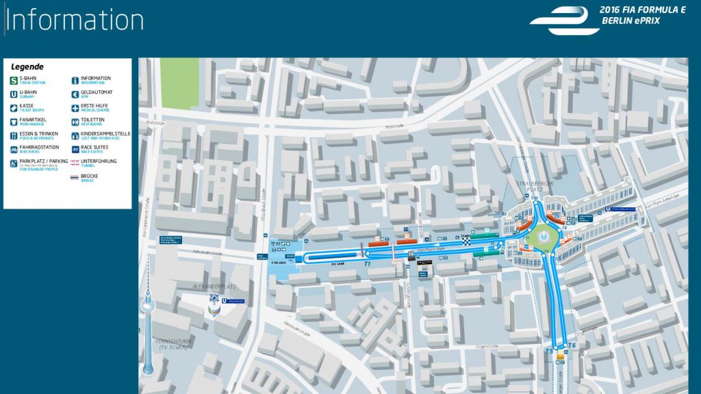 Kartenausschnitt des e-Prix Elektroauto-Rennens der FIA  in Berlin 2016. Bildquelle: Fia Formula E