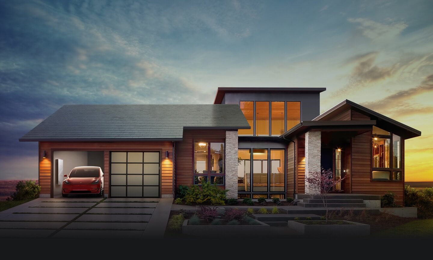 Haus mit dem Tesla Solar Roof. Bildquelle: Tesla Motors