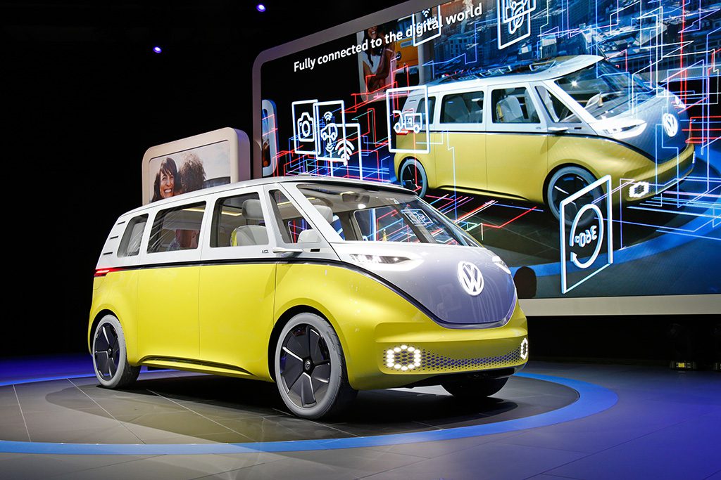 Elektroauto VW ID Buzz auf der Automesse NAIAS 2017 in Detroit. Bildquelle: Volkswagen AG