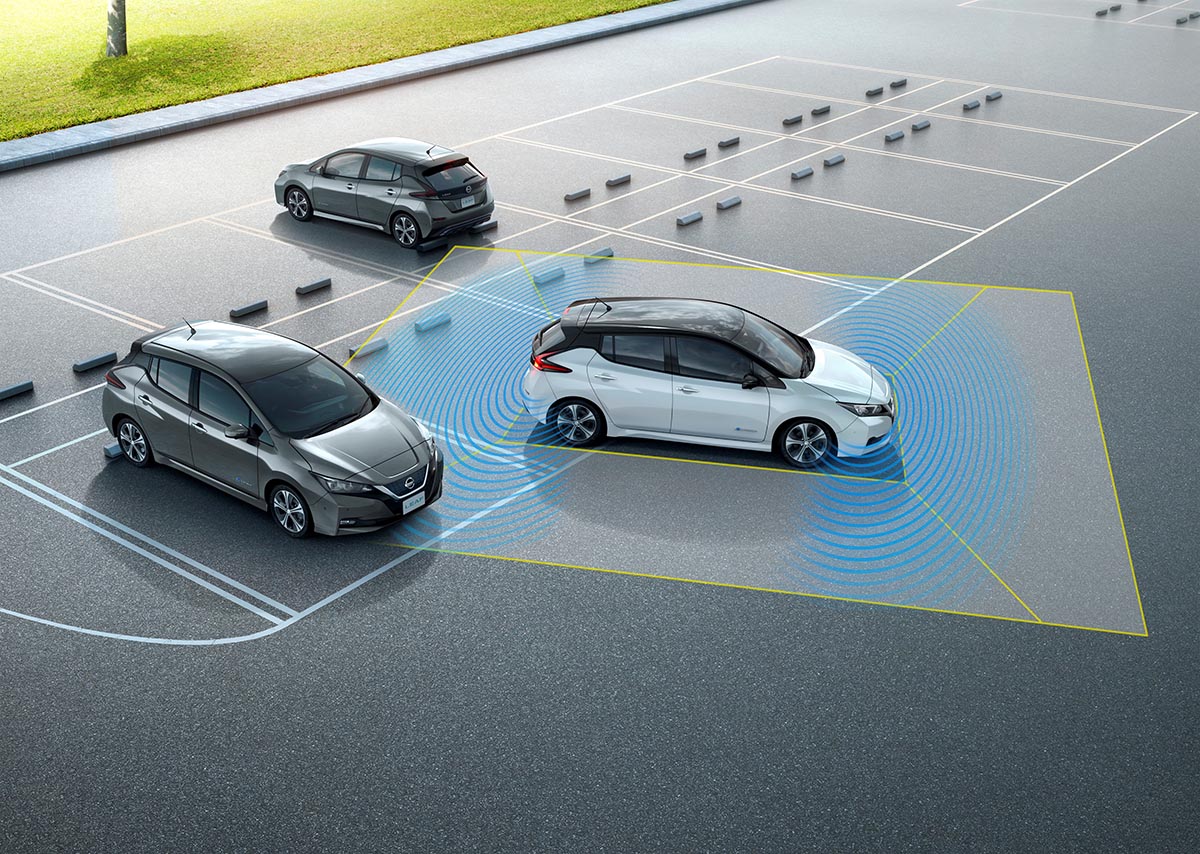 Eine Darstellung der Arbeitsweise des ProPilot-Systems, welches im Elektroauto Nissan Leaf 2 zum Einsatz kommt. Bildquelle: Nissan