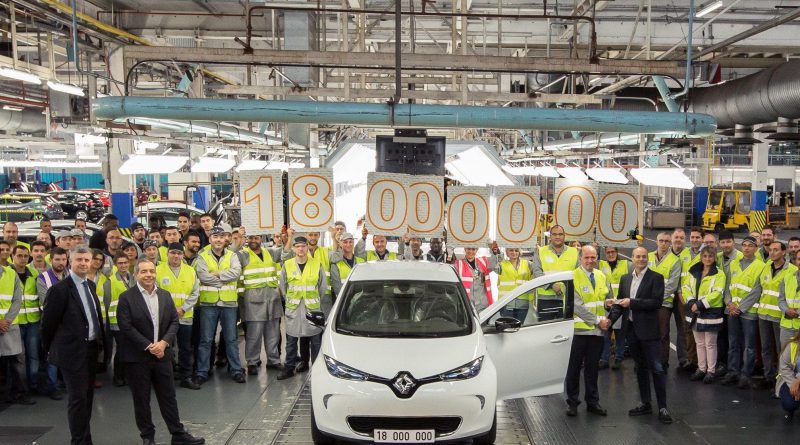 Elektroauto Renault Zoe ist das 18 Millionste produzierte Fahrzeug in Flins. Bildquelle: Renault