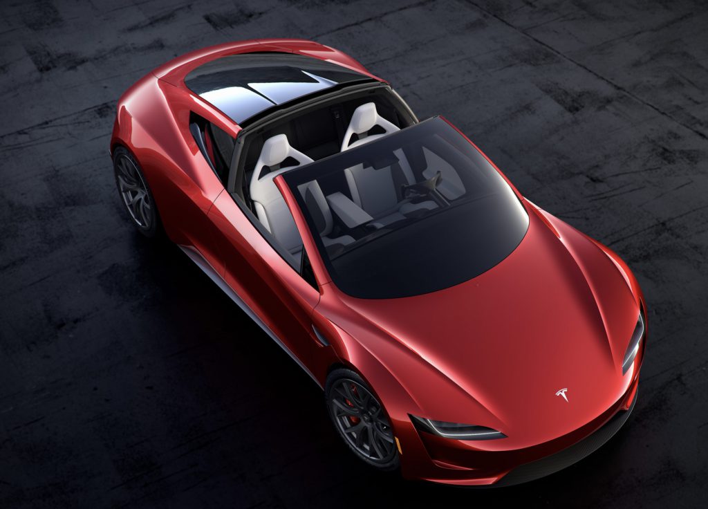 Elektroauto Tesla Roadster 2 von oben. Bildquelle: Tesla