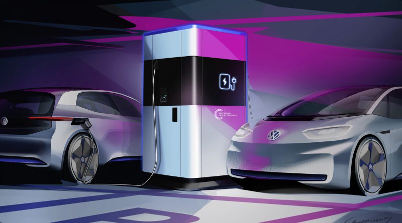 Erste Mobile Schnellladestation für Elektroautos von Volkswagen. Bildquelle: Volkswagen