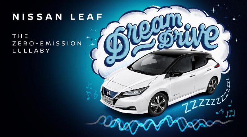 Nissan LEAF Dream Drive – ein von Nissan Ingenieuren gemeinsam mit Sounddesigner und Schlafcoach Tom Middleton entwickeltes Einschlaflied. Es imitiert die beruhigenden Klangfrequenzen eines brummenden Verbrenners, um Kinder auf bewährte Weise in den Schlaf zu wiegen – nur eben CO2-neutral. Bildquelle: Nissan