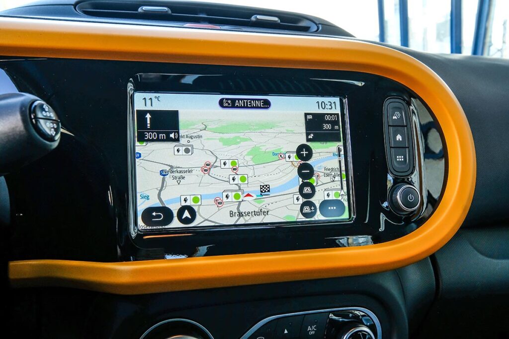 Elektroauto Renault Twingo Electric Infotainment Navi. Bildquelle: Renault